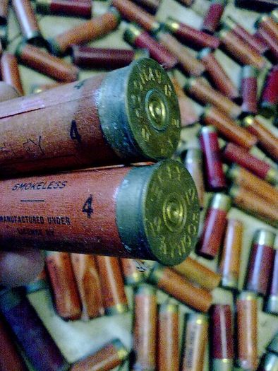 Large quantity of old cardboard cartridges