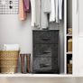 Chest of Drawers with 3 Drawers, Wide Dresser Storage Tower, Organizer Unit with Wood Top and Easy Pull Handle for Closets, Living Room, Nursery Room, Hallway, Black Image 2