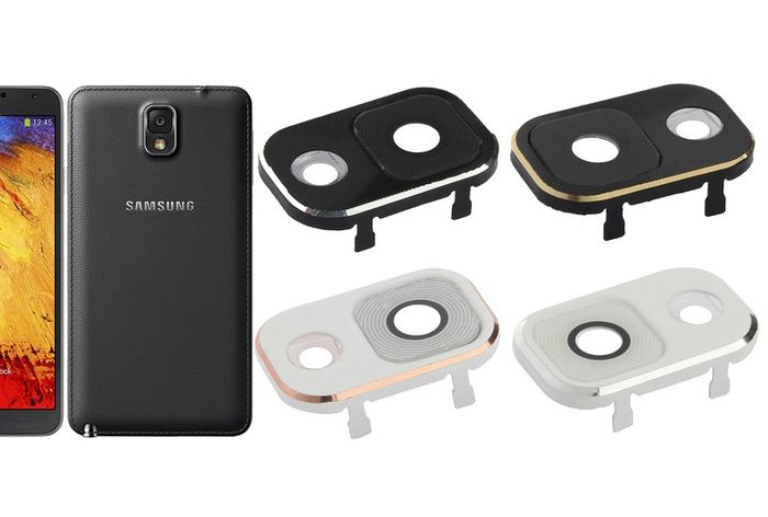 Back Camera Lens Cover Frame Holder for Samsung Galaxy Note 3 Black/Gold #174412