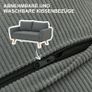 Two-Seater Sofa, Fabric Couch, 2 Back Cushions, Cord Cover, 145 x 75 x 78 cm, Anthracite Image 3