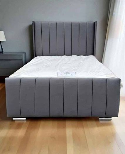 New Ottoman Upholstered Bed, Double Bed with Hydraulic Lifting Bar, Height Adjustable Padded Headboard, Metal Slatted Frame, Youth Bed, Adult Bed