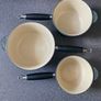 Le Creuset Cast Iron 3pc Pot Set Grey Vintage France Image 5