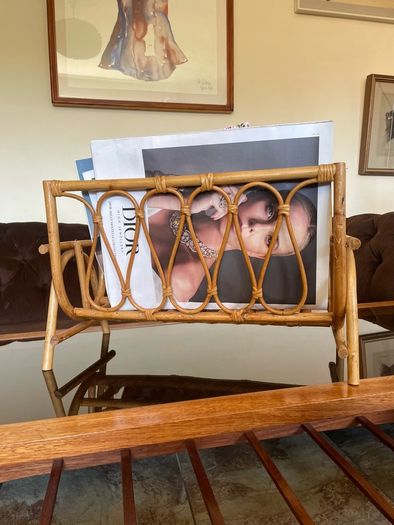 Vintage MCM Bamboo Magazine Rack