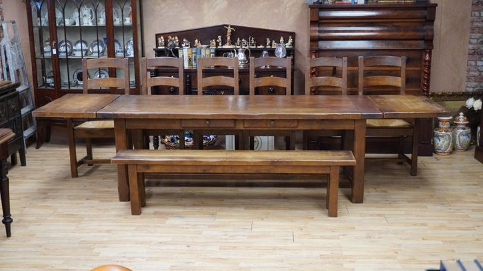 Solid Oak Rustic Refectory Table