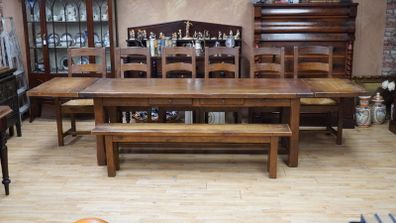 Solid Oak Rustic Refectory Table