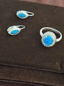 silver ring and earings
