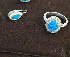 silver ring and earings