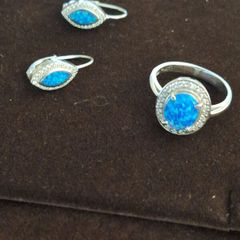 silver ring and earings