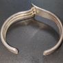 Vintage 925 Sterling Silver Cuff Bangle Modernist style Image 3