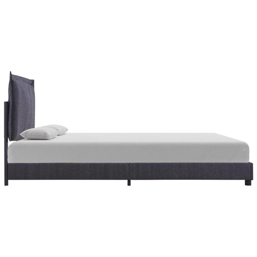 Bed Frame Dark Grey Fabric 135x190 cm