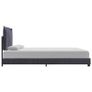 Bed Frame Dark Grey Fabric 135x190 cm Image 3