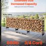 3.9m (12.6ft) Outdoor Firewood Rack with Waterproof Cover  Heavy Duty 3/4 Cord Log Holder Image 3