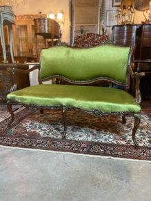 Louis XV Style Carved Wood Sofa