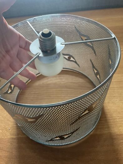 Silver-coloured lampshade