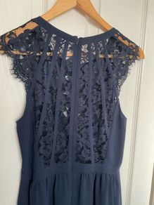 WAREHOUSE NAVY lace back dress