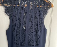 WAREHOUSE NAVY lace back dress