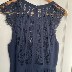 WAREHOUSE NAVY lace back dress