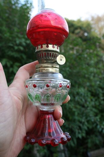 Oil lamp, glass kerosene lamp, 9,2" height indoor classic oil lamp, vintage retro oil lamp, indoor emergency lamp