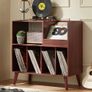 Large record stand with storage, record player stand with shelf, vinyl record holder with presentation surface, record stand for up to 300 albums, record shelf for music room and living room Image 2