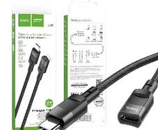 Hoco U107 Type-C Male To Type-C Female USB2.0 Extension Cable L=1.2m Black