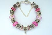 Pink Pandora Style Charm Bracelet