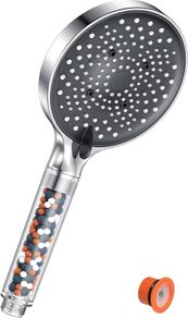 NEW SALE | PRO 130mm Filter Showerheads,Powerful Flow with 6 Modes,High Pressure Shower Head for Low Water Pressure,Water Softener Shower Head Improve Skin Hair,Perfect for Home and Gym