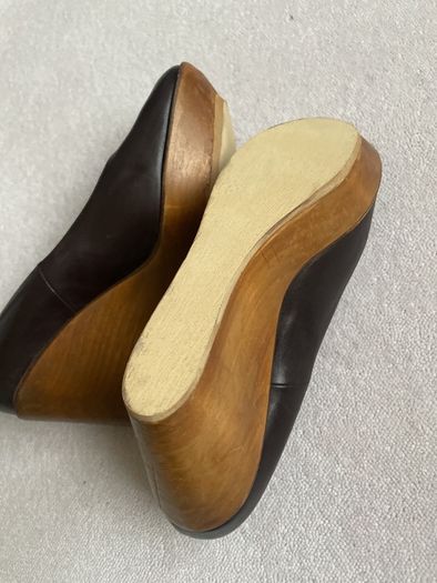 Vintage Chloe wedges brown leather Size 40 UK7
