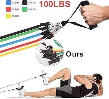NEW SALE | Resistance Bands Set 5pcs with Handle Strength Exercise Resistance Band Training Fitness Tubes Tension Bands Workout Gym Equipment