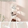 Cube Bookcase, 5-Tier Metal Bookshelf, 180cm Floor-Standing Shelf, Open Display Shelving Unit, Powder Coating Process, Matte Finish, Geometric Design, for Living Room, Study, White Image 3