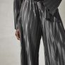 Brand New Nothing Ordinary Charcoal Grey Plisse Wide Leg Trousers in Size UK14 Image 5