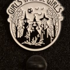 Witchcraft ! , pin back badge.