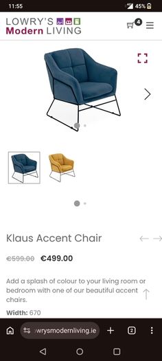 Klaus accent chairs. Black pair.