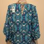 Blue Boho Print Top, New With Tags Image 5