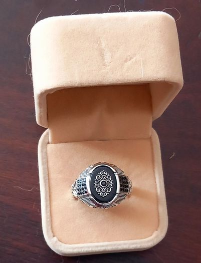 Retro Handmade Turkish Design Signet Ring for Men