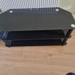 Black glass TV stand