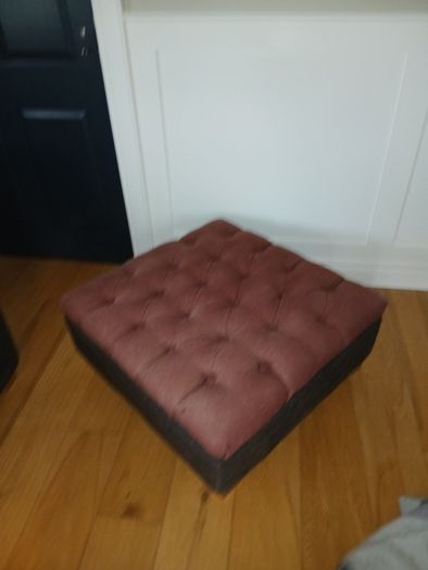 Corner sofa. Armchair and footstool