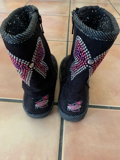 Skechers Twinkle Toes Light Up Boots - Junior Girls - Black - UK 13