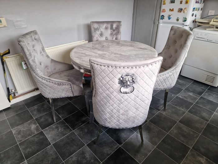 Marble Kitchen Dining Table With 6 Chairs