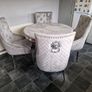 Marble Kitchen Dining Table With 6 Chairs Image 4