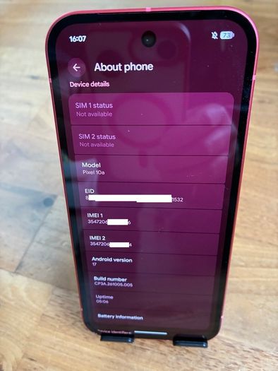New Pixel 10a - BERRY 128GB- Google Phone