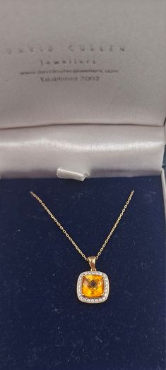 9ctb yellow gold  citrine necklace