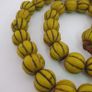Antique African Yellow Melon Shape Glass beads Necklace Strands Image 7