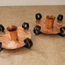 Vintage copper & wrought iron candlesticks Image 2