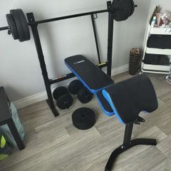 Home gym bench & weights set