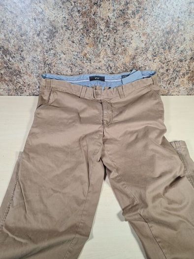 mens BRAX EVANS regular fit trousers chinos jeans stretchy beige denim Size W 40 L regular