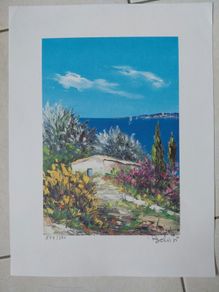 Limited edition lithograph La Petite Maison by Marcel Belvisi 277/390