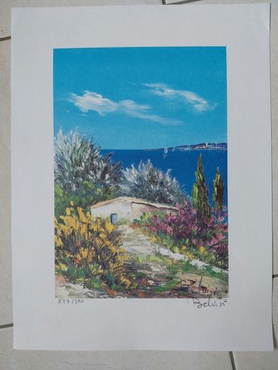 Limited edition lithograph La Petite Maison by Marcel Belvisi 277/390