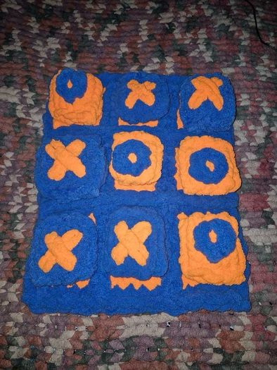 Chunky Knit Tic Tac Toe Game | Sensory Play Mat, Kids Gift | Handmade Soft Play