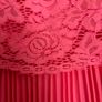 Coral Oasis pleated slip dress with lace over top Image 3