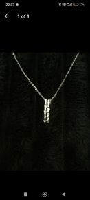 9ct White Gold Diamond Pendant Necklace